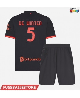 Günstige AC Milan Koni De Winter #5 3rd trikot Kinder 2026-27 Kurzarm (+ Kurze Hosen)